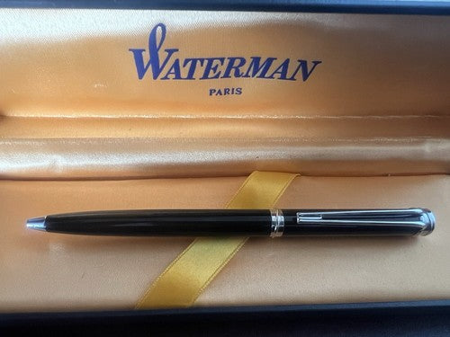 🔴 WATERMAN Harmony Kugelschreiber mit schwarzem Lack, Chromverzierungen und Etui 