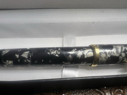 Ero Stylo-Plume Stylo à Plume Marbré Piston Profils Doré Germany Vintage