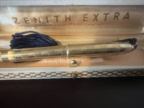 🔴 ZENITH penna stilografica Extra pennino ORO scrive gioiello vintage 1940