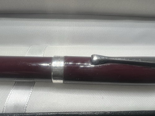 🔴 DELTA penna sfera roller GRAFFITI lacca bordeaux profili laminati argento