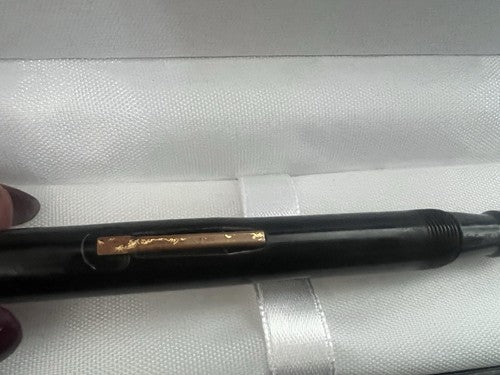 🔴 WALTHAM penna stilografica celluloide nera a leva SCRIVE vintage 1930