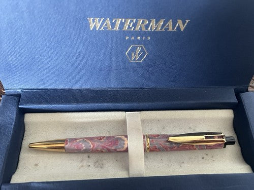 Waterman Füllfederhalter Sphere Reflex Pink mit Zierleisten, Goldmarkierung, Vintage 