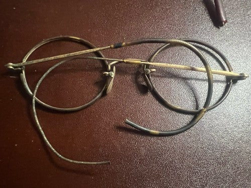 🔴 Montature OCCHIALI ANTICHI metallo e bachelite leggeri Charlie Chaplin 1800