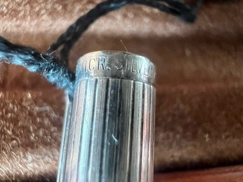 Ronson Stylo-Plume Sphère Plaqué Argent Écrit Vintage Avec Garantie 1970