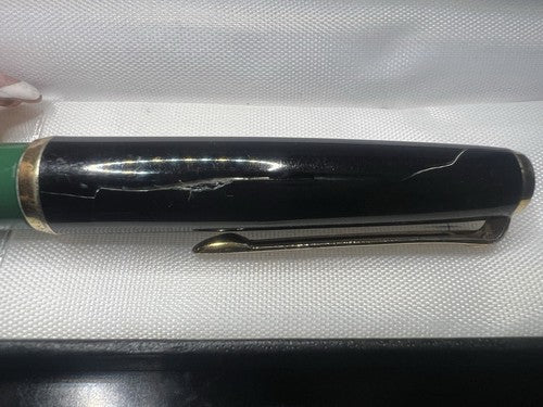 🔴 PELIKAN Mk10 penna stilografica pennino ORO pistone scrive cappuccio lesione