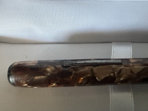 🔴 PENMAN penna stilografica celluloide nocciola leva scrive USA vintage