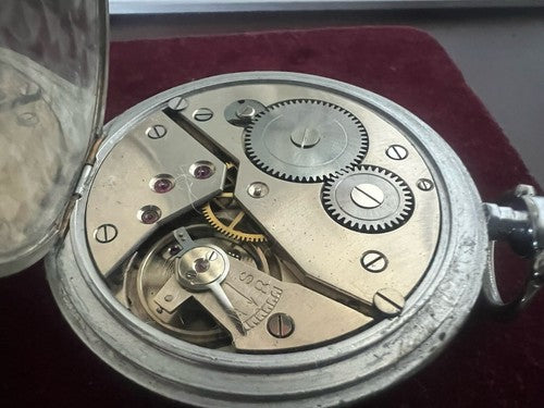 🔴 REGA orologio tasca uomo carica manuale fondello millerighe funziona vintage
