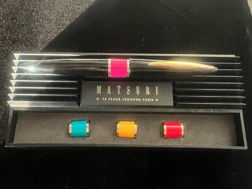 Matsuri Stylo-Plume Stylo à Plume Bba Laque Noire Anneaux Recharge Vendome