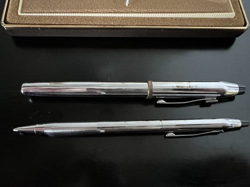 Cross Pens Sphere Laminated Vintage Chrome Dismantling Vehicle 2 Pens