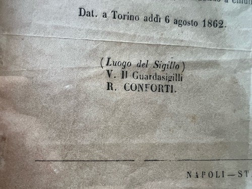 🔴 VITTORIO EMANUELE II legge conio monete 5 10 centesimi 1862 quadro ORIGINALE