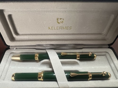 Kelermes Stylo-Plume Stylo à Plume Et Sphère 2 Couleurs Laque Vert Émeraude