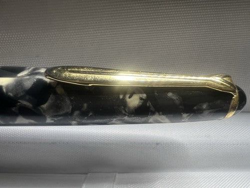 🔴 ERO penna stilografica marmorizzati PISTONE profili dorati Germany vintage