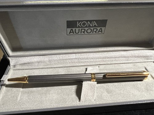 Aurora Stylo-Plume Sphère Kona Titane Profiles Roulé Or Garantie Jamais Utilisé 