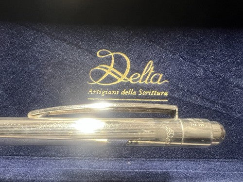 🔴 DELTA penna sfera placcata argento Santa Margherita pulsante a scatto scrive