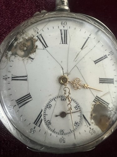 Montre Poche Homme Argent 800 Ciselé Fonctionne Antique Début 900