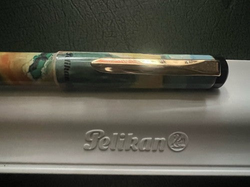 🔴 PELIKAN multicolored cartridge fountain pen writes vintage 1980s 