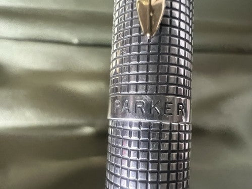 🔴 PARKER 75 fountain pen STERLING SILVER Sonnet ciselè GOLD nib XF