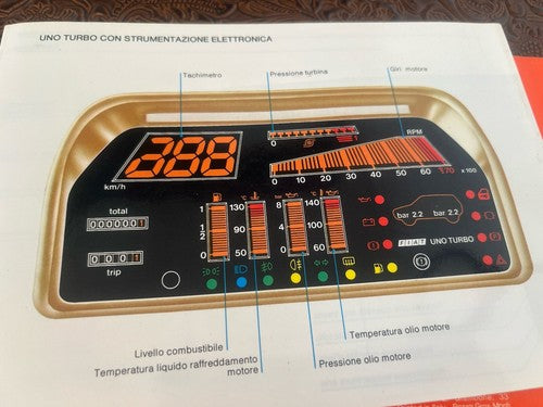 🔴 FIAT Uno Turbo ie ORIGINAL Oldtimer-Benutzer- und Wartungshandbuch 