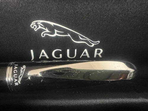 🔴 JAGUAR penna sfera lacca nera profili cromati garanzia ed astucci NUOVA