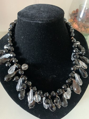 DEA GIOIELLI Silver Plated Gold Necklace With Natural Onyx Gemstones 
