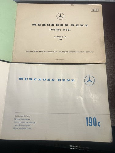 MERCEDES Benz TYPE 190 Livrets Entretien Recharges Originaux Vintage 1965