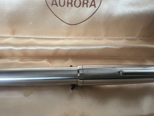 Auretta Pen Fountain Pen By Aurora Chrome Italian Cartridges Vintage 1970 D
