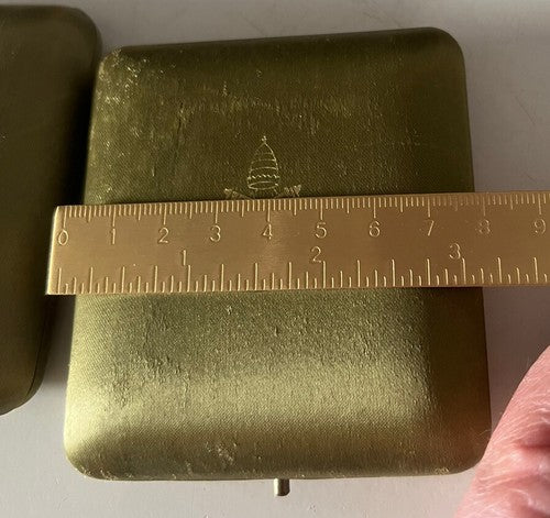 🔴 VATICANO scatole medaglie monete astucci custodie tessuto verde papi 3 PEZZI