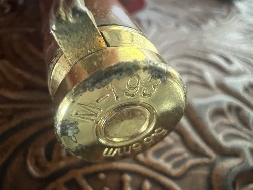 🔴 Penna sfera fucile RAIN HUNTER metallo legno con bossolo scrive vintage