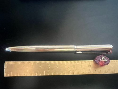 🔴 CIESSE penna sfera cromata con sigillo ed astuccio scrive VINTAGE
