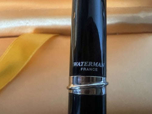 🔴 WATERMAN penna sfera lacca nera Harmony profili cromati con astuccio
