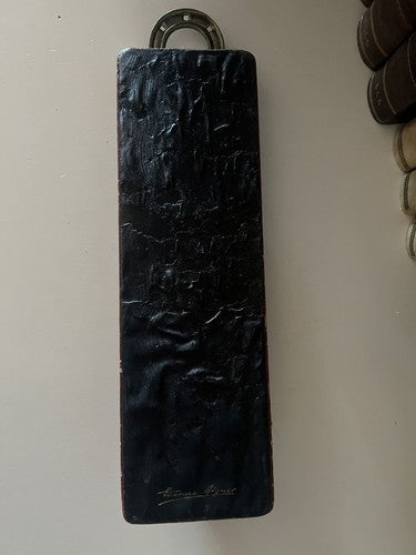 Etienne Aigner Porte-Stylo de Bureau Mur Cuir Fer Cheval Vintage 