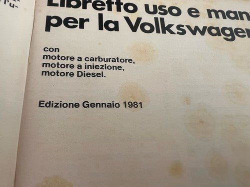 🔴 VOLKSWAGEN Golf Libretto auto uso manutenzione italiano ORIGINALE vintage 81