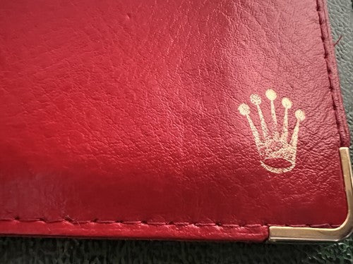 🔴 ROLEX porta garanzia portagaranzia uomo pelle rossa 101.60.55 vintage