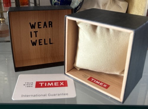 🔴 TIMEX box scatola orologio polso cofanetto custodia legno garanzia