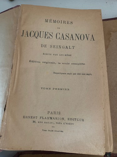 Livres Jacques Casanova Lingua Français Édition Originale Anciens 1900