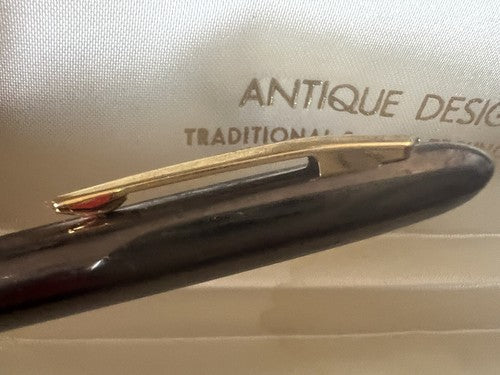 🔴 OHTO penna sfera roller lacca canna di fucile profili dorati scrive