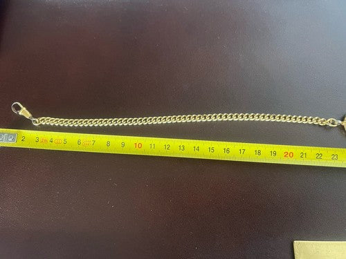 🔴 CATENA orologio tasca dorata con moschettone Lunghezza 25 cm VINTAGE