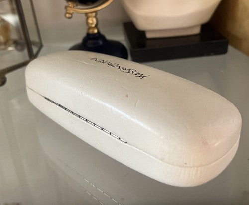 🔴 YSL custodia occhiali YVES SAINT LAURENT fodero bianco interno nero