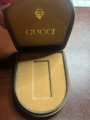 🔴 GUCCI scatola accendino marrone floccato misure come foto vintage