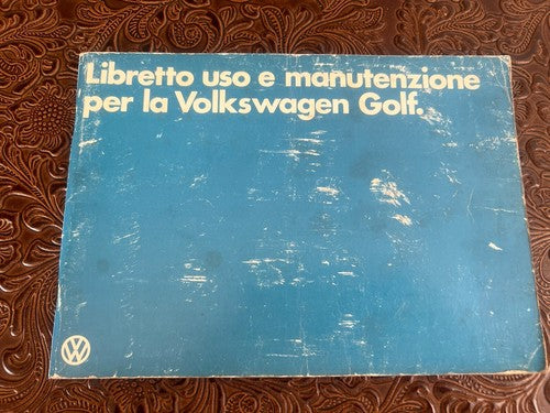 Volkswagen Golf Broschüre Fahrzeugwartung Italienisches Original Vintage 1980 