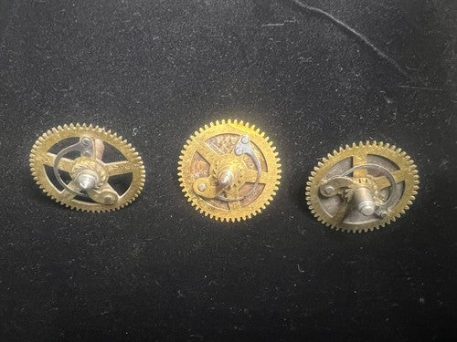🔴 RUOTA OROLOGIO ingranaggio movimento pignoni a pendolo tavolo lotto 3 pezzi