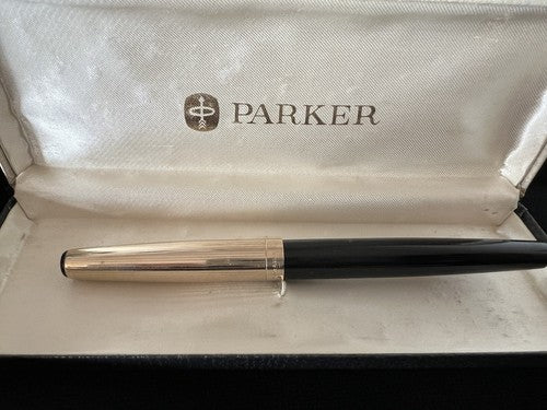 🔴 PARKER penna stilografica 17 cappuccio placcato oro scrive vintage 1962