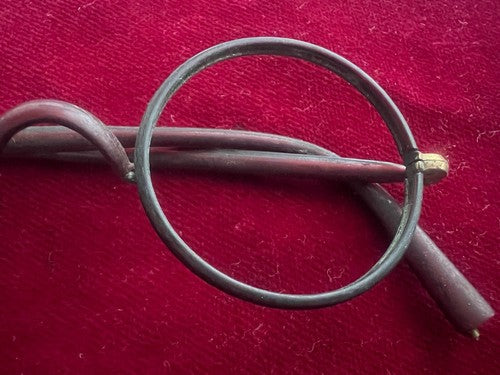 🔴 Montatura OCCHIALI ANTICHI metallo bachelite leggeri Charlie Chaplin 1800 n.2