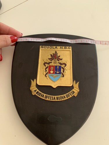 Crest Military Shield Wood State Maggiore Protection Scuola NBC