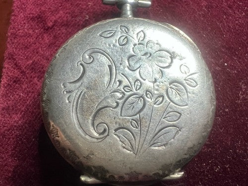 Montre Poche Argent 800 Femme Levier-Dos Manuel Fonctionne Vintage 1920