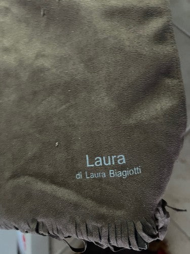 LAURA BIAGIOTTI Écharpe Unisexe Marron Beige en Daim LL. 170 Avec Franges