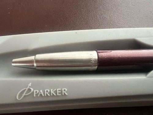 🔴 PARKER penna sfera rossa Vector a scatto scrive con astuccio