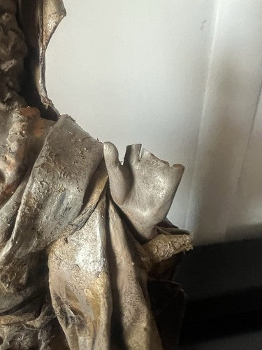 🔴 Statua scultura CARTAPESTA firmata CECILIA POLITO dama Firenze 11x11 h 42 cm