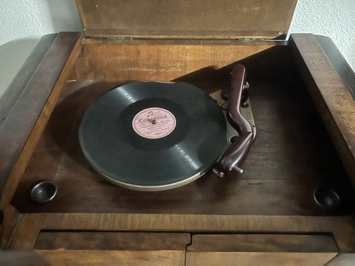 🔴 LA VOCE DEL PADRONE radio grammofono mobile legno noce FUNZIONA VINTAGE