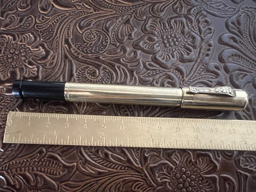 Ideal Stylo-Plume Stylo à Plume Rétractable Or 14KT Fonctionne Vintage B